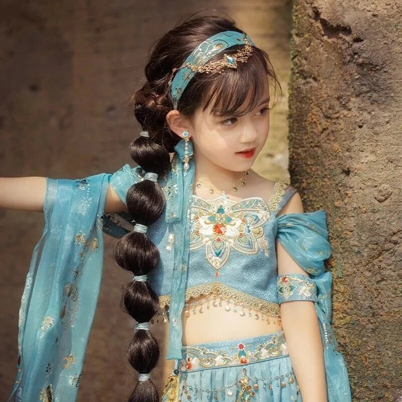 537561 Costume di carnevale da indiana da Bambina da 3 a 12 anni